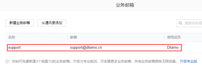 Successful opening of business mailbox